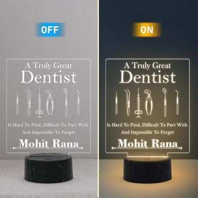 A Truly Great Dentist night lamp with Warm White Light Customized with Name Birthday Gift for Dentist Doctor Tooth & Gums Specialist Doctor Dental Clinic Decorative Item