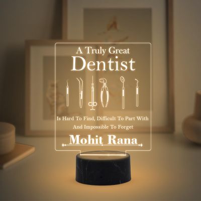 A Truly Great Dentist night lamp with Warm White Light Customized with Name Birthday Gift for Dentist Doctor Tooth & Gums Specialist Doctor Dental Clinic Decorative Item