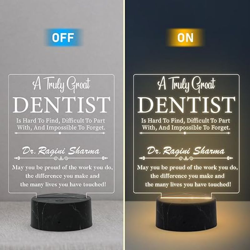 A Truly Great Dentist night lamp with Warm White Light Customized with Name Thankyou Gifts for Dentist Doctor