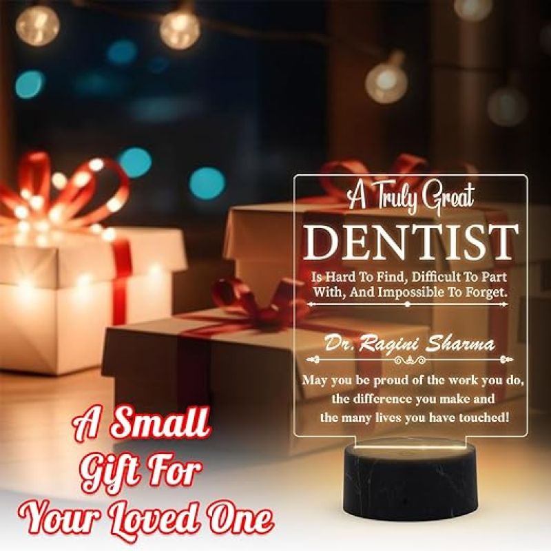 A Truly Great Dentist night lamp with Warm White Light Customized with Name Thankyou Gifts for Dentist Doctor