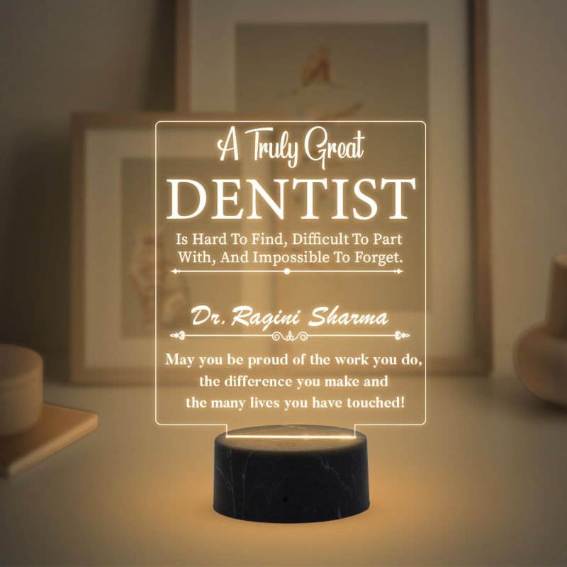 A Truly Great Dentist night lamp with Warm White Light Customized with Name Thankyou Gifts for Dentist Doctor
