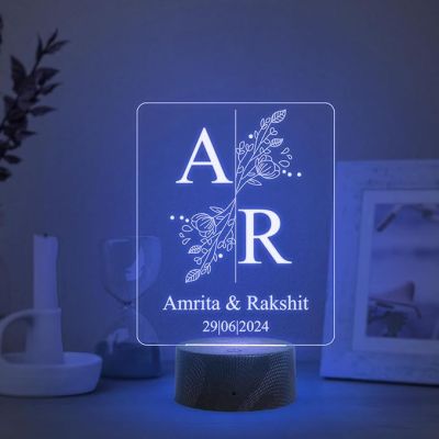 Personalized Couple Name night lamp with  7 Color Changing Light Customized with Name Gift for Couples Anniversary Birthday Valentines Day