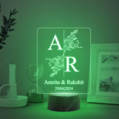 Personalized Couple Name night lamp with  7 Color Changing Light Customized with Name Gift for Couples Anniversary Birthday Valentines Day