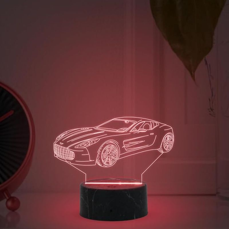 3D Illusion Car Night Lamp with Automatic Color Changing Light Kids Room & Gaming Room Home & Office Decor Light