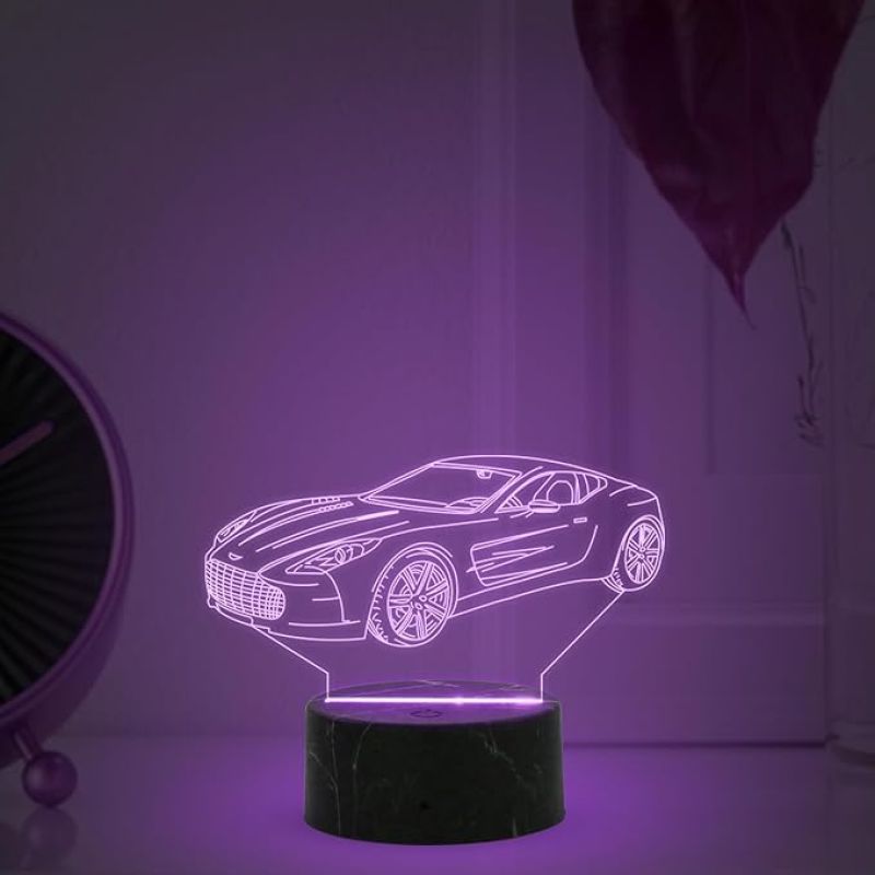 3D Illusion Car Night Lamp with Automatic Color Changing Light Kids Room & Gaming Room Home & Office Decor Light