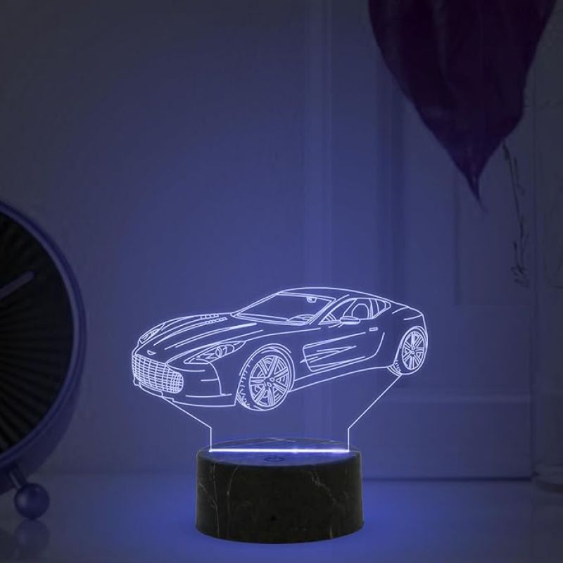 3D Illusion Car Night Lamp with Automatic Color Changing Light Kids Room & Gaming Room Home & Office Decor Light