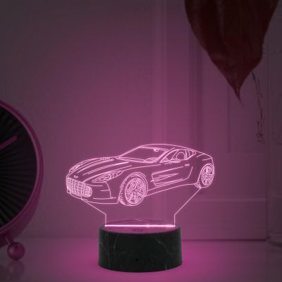 3D Illusion Car Night Lamp with Automatic Color Changing Light Kids Room & Gaming Room Home & Office Decor Light