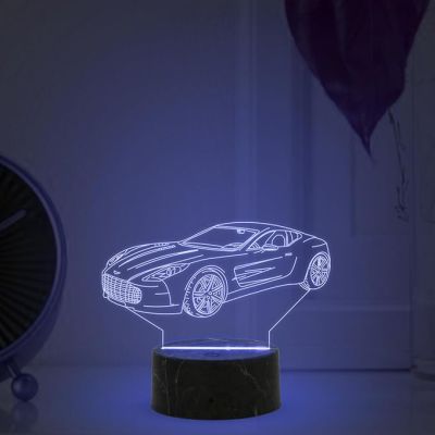 3D Illusion Car Night Lamp with Automatic Color Changing Light Kids Room & Gaming Room Home & Office Decor Light