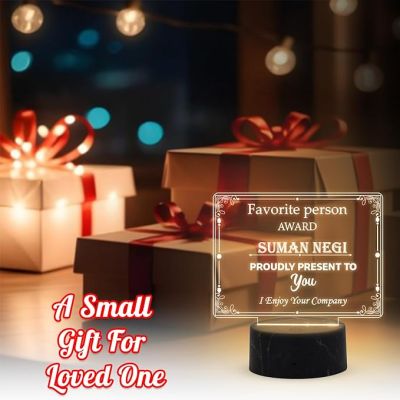 Favorite Person Award Night Lamp with Warm White Light Customized With Name Gift For Loveable Person & Appreciation Gift
