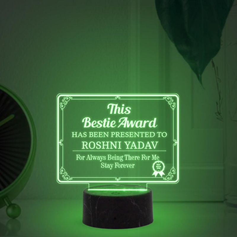 This Bestie Award night lamp with Automatic Color Changing Light Customized with Name Gift for Loveable Person Appreciation Gift