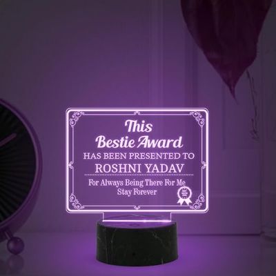 This Bestie Award night lamp with Automatic Color Changing Light Customized with Name Gift for Loveable Person Appreciation Gift