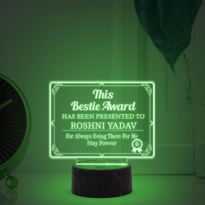 This Bestie Award night lamp with Automatic Color Changing Light Customized with Name Gift for Loveable Person Appreciation Gift