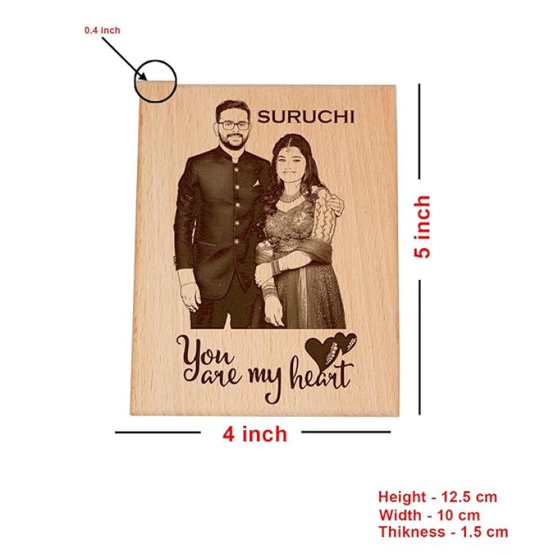 You are my heart Engraved Wooden Plaque Customize with your favorite photo Valentine Day Gift For Husband Wife Couple Special Express Your Love Gift