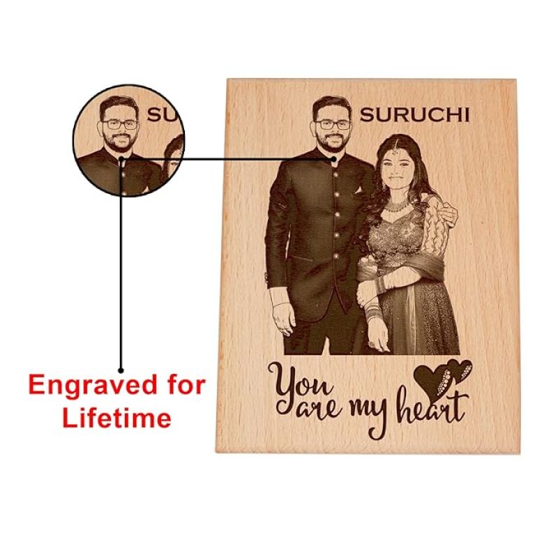 You are my heart Engraved Wooden Plaque Customize with your favorite photo Valentine Day Gift For Husband Wife Couple Special Express Your Love Gift