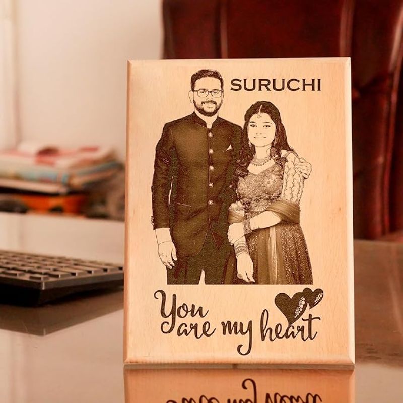 You are my heart Engraved Wooden Plaque Customize with your favorite photo Valentine Day Gift For Husband Wife Couple Special Express Your Love Gift