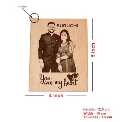 You are my heart Engraved Wooden Plaque Customize with your favorite photo Valentine Day Gift For Husband Wife Couple Special Express Your Love Gift