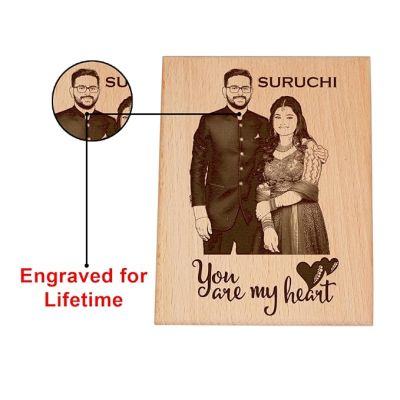 You are my heart Engraved Wooden Plaque Customize with your favorite photo Valentine Day Gift For Husband Wife Couple Special Express Your Love Gift