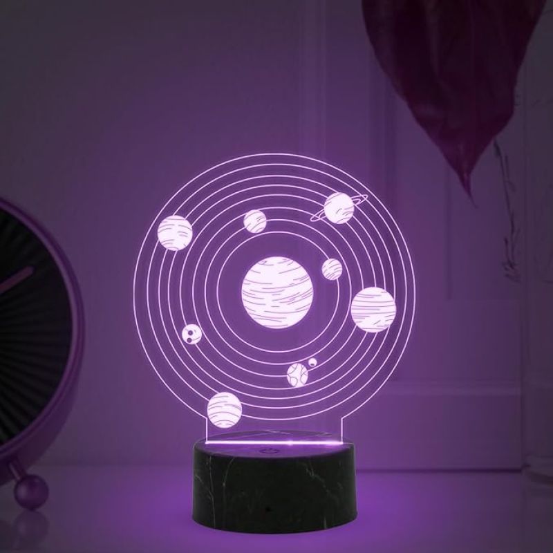 3D Illusion Planet Night Lamp with Automatic Color Changing Light Kids Room Bedroom Living Room Gaming Room Decor