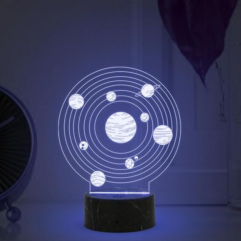 3D Illusion Planet Night Lamp with Automatic Color Changing Light Kids Room Bedroom Living Room Gaming Room Decor