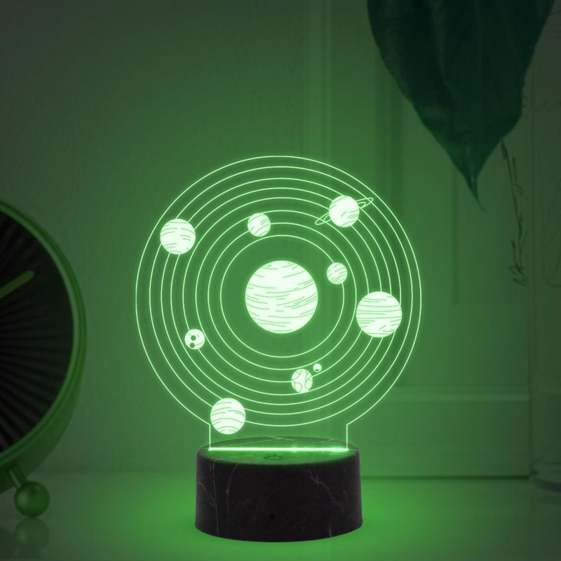3D Illusion Planet Night Lamp with Automatic Color Changing Light Kids Room Bedroom Living Room Gaming Room Decor