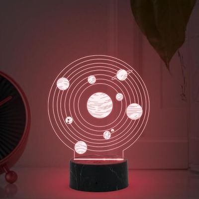 3D Illusion Planet Night Lamp with Automatic Color Changing Light Kids Room Bedroom Living Room Gaming Room Decor