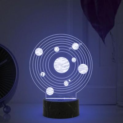 3D Illusion Planet Night Lamp with Automatic Color Changing Light Kids Room Bedroom Living Room Gaming Room Decor