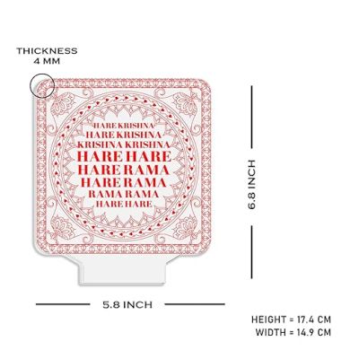 3D Illusion Here Krishna Mantra Night Lamp with Warm White Light Temple, Home, Janmashtami Decoration Items