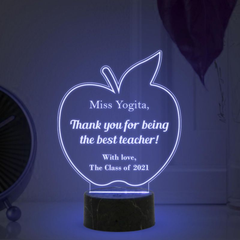 Teacher Night Lamp with 7 Color Changing Light Customized with Name Class Text Thankyou Gift for School Teacher & Teacher Appreciation Gift