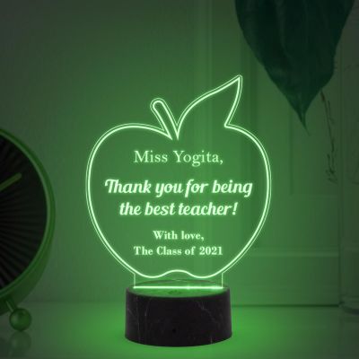 Teacher Night Lamp with 7 Color Changing Light Customized with Name Class Text Thankyou Gift for School Teacher & Teacher Appreciation Gift