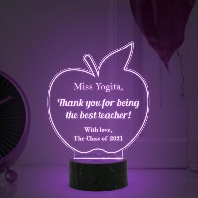Teacher Night Lamp with 7 Color Changing Light Customized with Name Class Text Thankyou Gift for School Teacher & Teacher Appreciation Gift