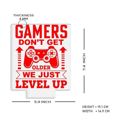 3D Illusion Gamers Don't Get Older We Just Level Up Engraved Night Lamp with Automatic Color Changing Light Birthday Gift for Gamers Gaming Room Decor Light