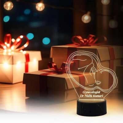 Personalized Gynecologist Doctor Night lamp with Warm White Light Customize with Name Thankyou Gift for Doctor, Medical Student, Doctor Clinic Decor