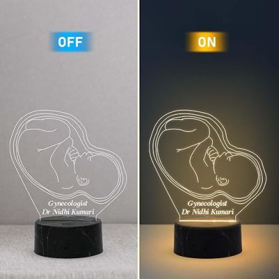 Personalized Gynecologist Doctor Night lamp with Warm White Light Customize with Name Thankyou Gift for Doctor, Medical Student, Doctor Clinic Decor