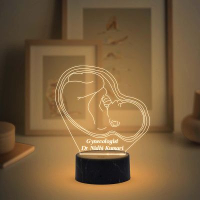Personalized Gynecologist Doctor Night lamp with Warm White Light Customize with Name Thankyou Gift for Doctor, Medical Student, Doctor Clinic Decor