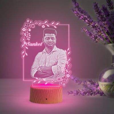 Personalized Photo night lamp with 7 Color Changing Light Customized with Photo & Name Birthday Gift for Brother, Husband