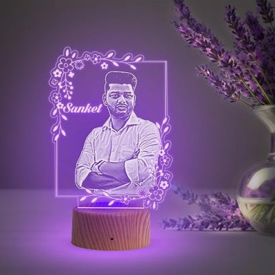 Personalized Photo night lamp with 7 Color Changing Light Customized with Photo & Name Birthday Gift for Brother, Husband