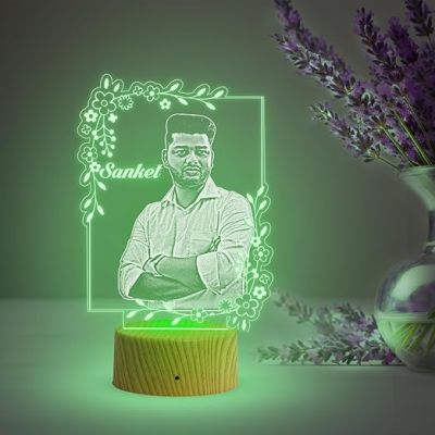 Personalized Photo night lamp with 7 Color Changing Light Customized with Photo & Name Birthday Gift for Brother, Husband