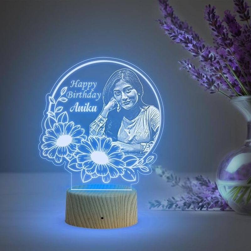 Personalized Happy Birthday night lamp with 7 Color Changing Light Birthday Gift for Friends, Husband, Wife, Girlfriend, Boyfriend & Loveable Person