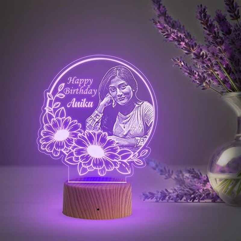 Personalized Happy Birthday night lamp with 7 Color Changing Light Birthday Gift for Friends, Husband, Wife, Girlfriend, Boyfriend & Loveable Person