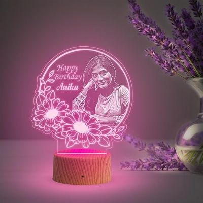 Personalized Happy Birthday night lamp with 7 Color Changing Light Birthday Gift for Friends, Husband, Wife, Girlfriend, Boyfriend & Loveable Person