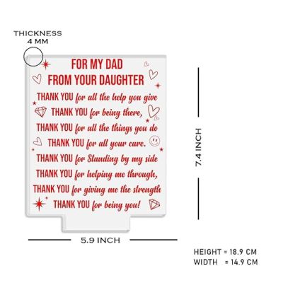 For my dad from your daughter Engraved Night Lamp with Automatic Color Changing Light Birthday Gift for Dad from Daughter Son Fathers Day Gift for Dad