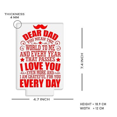 Dear Dad Engraved Night Lamp with Automatic Color Changing Light Birthday Gift for Dad from Daughter Son Fathers Day Gift for Dad