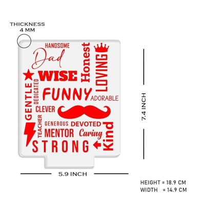 Dad wish, funny, honest, loving Engraved Night Lamp with Automatic Color Changing Light Fathers Day Gift for Dad Birthday Gift for Dad from Daughter Son