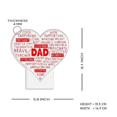 Dad Engraved Night Lamp with Warm White Light Birthday Gift for Dad from Daughter Son Fathers Day Gift for Dad