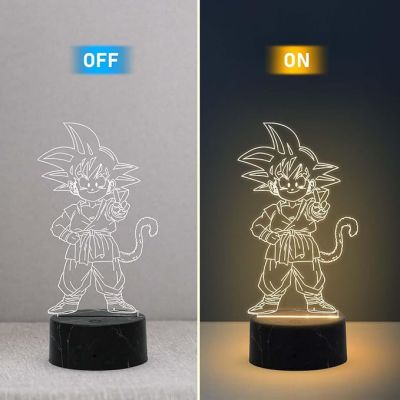 3D Illusion Dragonballz night Lamp with Warm White Light Home Bedroom Kids Room Decor Gift for Anime Lover