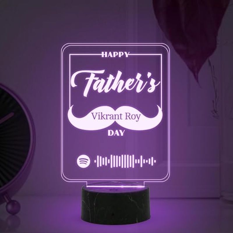 Happy Father's Day Spotify Scannable Song night lamp with Multicolored Light Customized Name Birthday Gift For Dad Fathers Day Gift For Dad Express Your Love For Dad