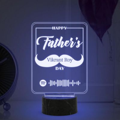 Happy Father's Day Spotify Scannable Song night lamp with Multicolored Light Customized Name Birthday Gift For Dad Fathers Day Gift For Dad Express Your Love For Dad