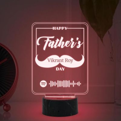 Happy Father's Day Spotify Scannable Song night lamp with Multicolored Light Customized Name Birthday Gift For Dad Fathers Day Gift For Dad Express Your Love For Dad