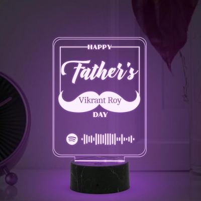 Happy Father's Day Spotify Scannable Song night lamp with Multicolored Light Customized Name Birthday Gift For Dad Fathers Day Gift For Dad Express Your Love For Dad