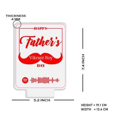 Happy Father's Day Spotify Scannable Song night lamp with Multicolored Light Customized Name Birthday Gift For Dad Fathers Day Gift For Dad Express Your Love For Dad